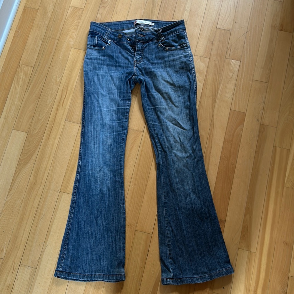 Low Rise Flare, Blue Steel Jeans, Size 38 (small)